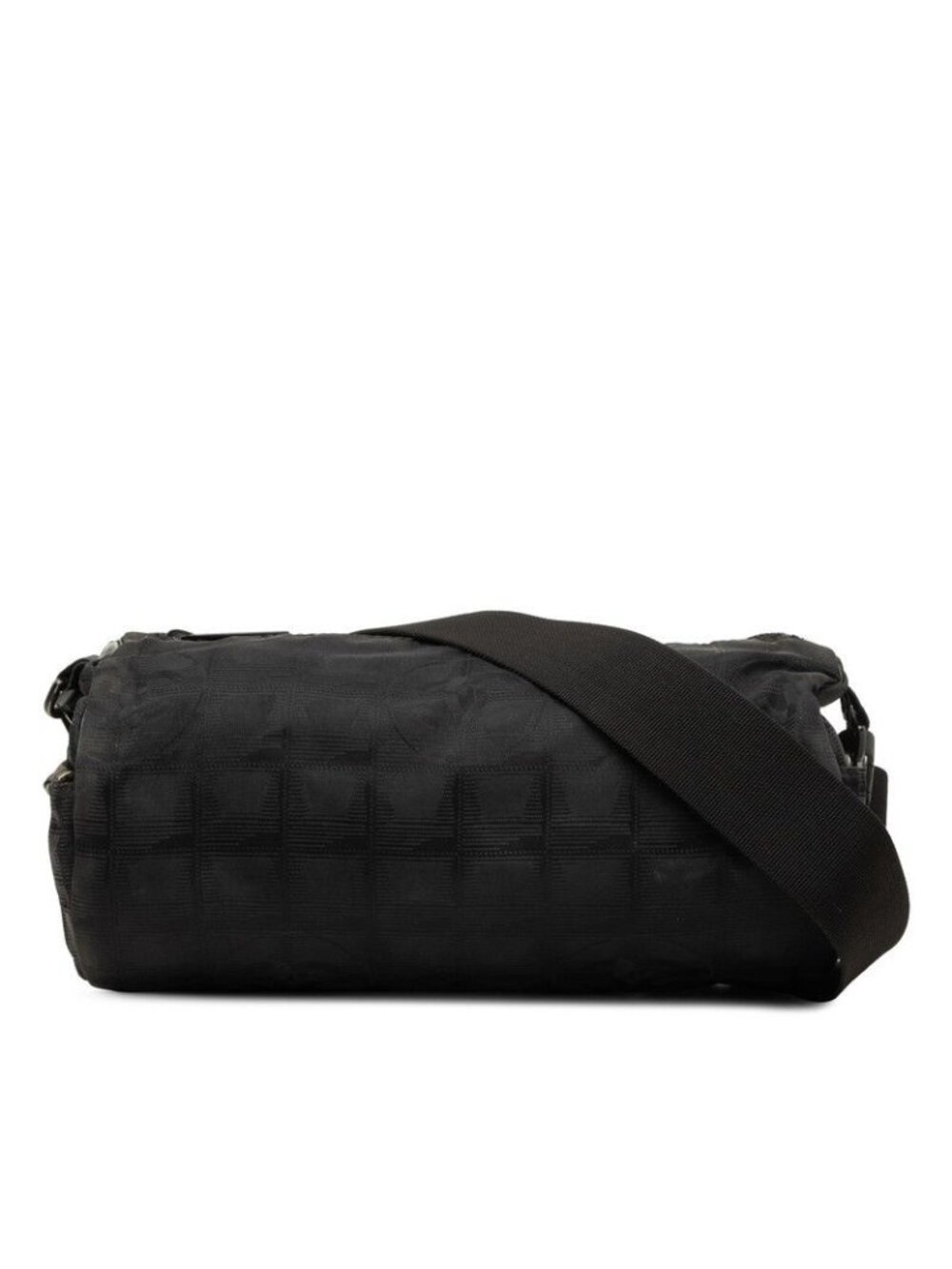 Chanel CC Logo New Travel Line Shoulder Bag Black Nylon
